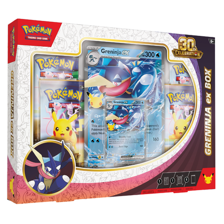 ex Box Greninja, 4 boostere, carte promotionala si carte holografica supradimensionata, 6 ani+, Pokemon TCG