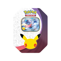 30th ex Tin Assortment, 4 boostere si carte promotionala, 6 ani+, Pokemon TCG