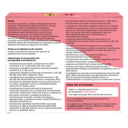 Multivitamine pentru copii ApiJunior, 30 fiole, Albina Carpatina 818391