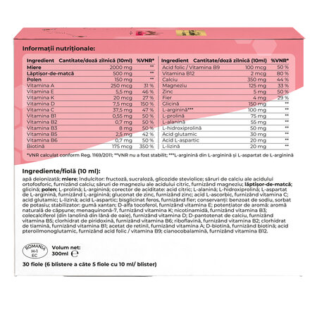 Multivitamine pentru copii ApiJunior, 30 fiole, Albina Carpatina 818392