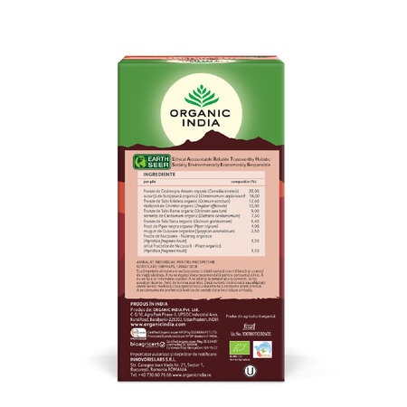Tulsi Masala Chai Bio, 25 plicuri x 2,1 g,, Organic India 817289