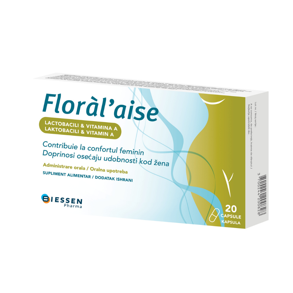 Floral'Aise Lactobacili si Vitamina A, 20 capsule, Biessen