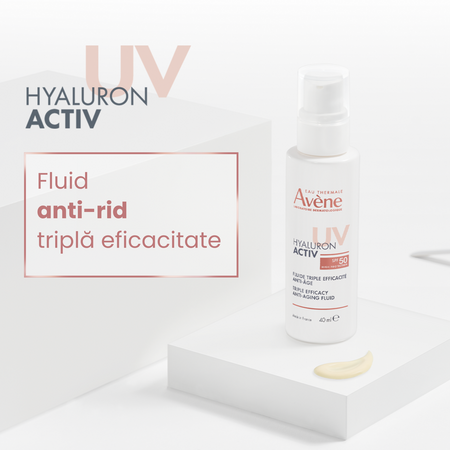Fluid Anti-Imbatranire cu Tripla Actiune SPF 50 Hyaluron Activ B3, 40 ml, Avene 819629