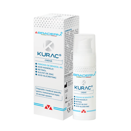 Crema pentru tratamentul acneei Kurac, 30 ml, Braderm