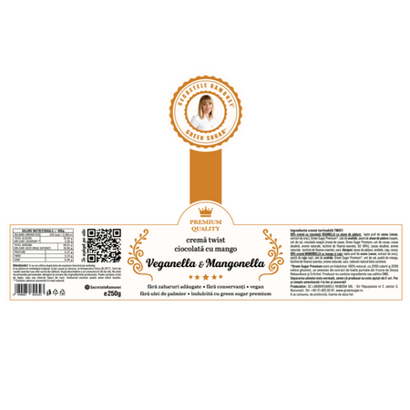 Crema twist Ciocolata cu Mango, Veganella si Mangonella, 250 g, Secretele Ramonei 819828