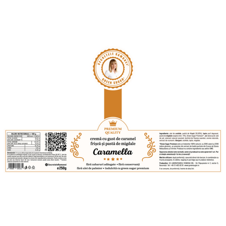 Crema cu gust de caramel, frisca si pasta de migdale, Caramella, 250 g, Secretele Ramonei 819839