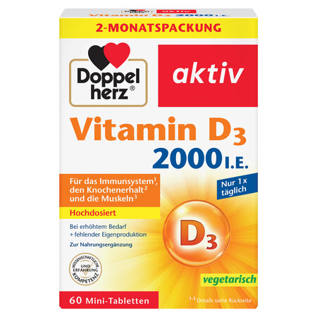 Vitamina D3, 2000 UI, 60 mini tablete, Doppelherz
