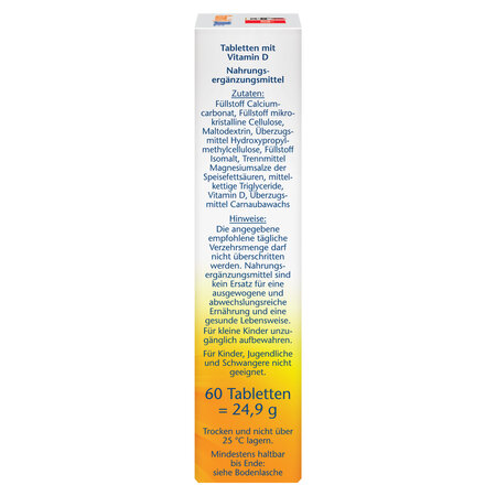 Vitamina D3, 2000 UI, 60 mini tablete, Doppelherz 820845
