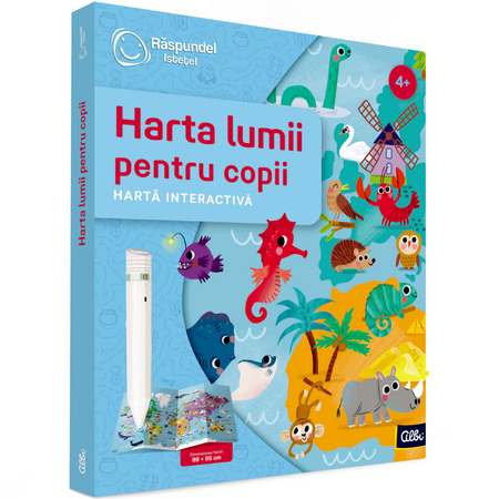 Harta interactiva, Harta lumii pentru copii, Raspundel Istetel