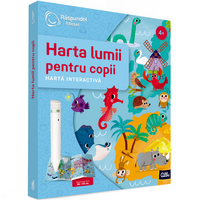 Carte interactiva, Harta lumii pentru copii, 4 ani+, Raspundel Istetel