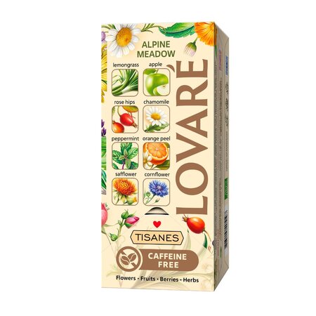 Ceai Alpine Meadow cu plante, fructe si flori, 24 pliculete x 1.5 g, Lovare 820053