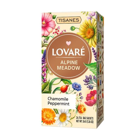Ceai Alpine Meadow cu plante, fructe si flori, 24 pliculete x 1.5 g, Lovare 820054