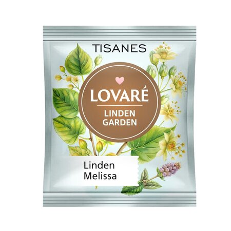 Ceai Linden Garden cu flori de tei, roinita si menta, 24 pliculete x 1.5 g, Lovare 820284