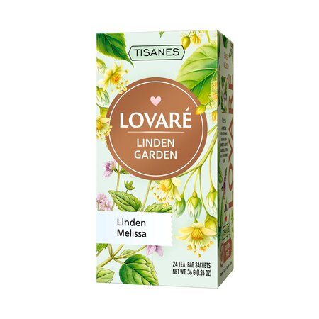 Ceai Linden Garden cu flori de tei, roinita si menta, 24 pliculete x 1.5 g, Lovare 820286