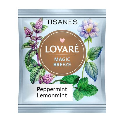 Ceai Magic Breeze cu menta piperata si menta de lamaie, 24 pliculete x 1.3 g, Lovare 820291