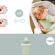 Sticla ergonomica din silicon, Verde, 6 luni+, 150 ml, Babymoov 820375