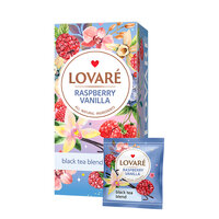 Ceai negru Raspberry Vanilla cu zmeura si vanilie, 24 pliculete x 2 g, Lovare