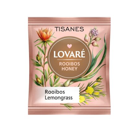 Ceai Rooibos Honey cu plante, flori si stevia, 24 pliculete x 1.8 g, Lovare 820586