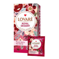 Ceai Royal Dessert cu hibiscus, fructe si petale de flori, 24 pliculete x 1.5 g, Lovare
