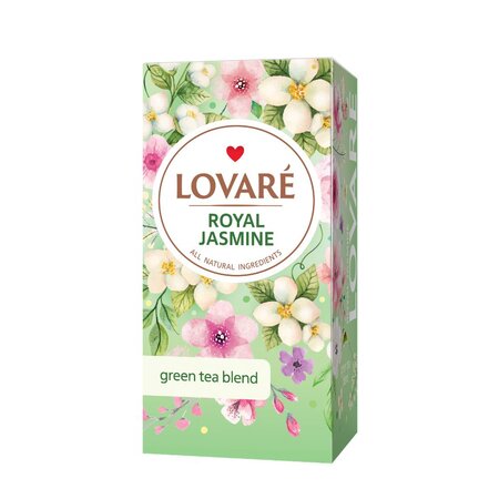 Ceai verde Royal Jasmine cu petale de iasomie, 24 pliculete x 2 g, Lovare 820613