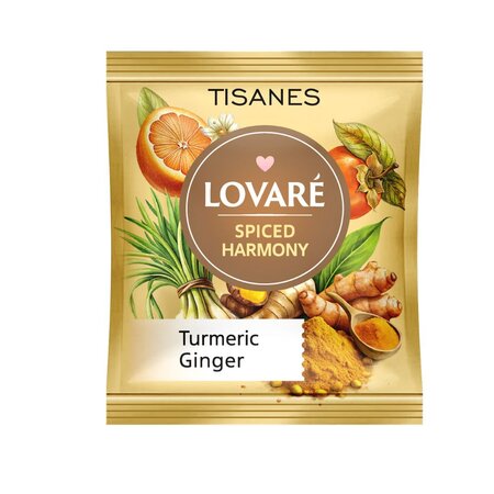 Ceai Spices Harmony cu rooibos, ghimbir si curcuma, 24 pliculete x 1.8 g, Lovare 820616