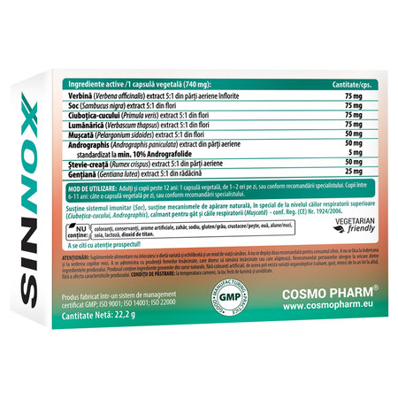 Sinnox, 30 capsule vegetale, Cosmo Pharm 820681