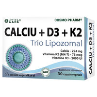 Calciu + D3 + Vitamina K2 Trio Lipozomal, 30 capsule vegetale, Cosmo Pharm