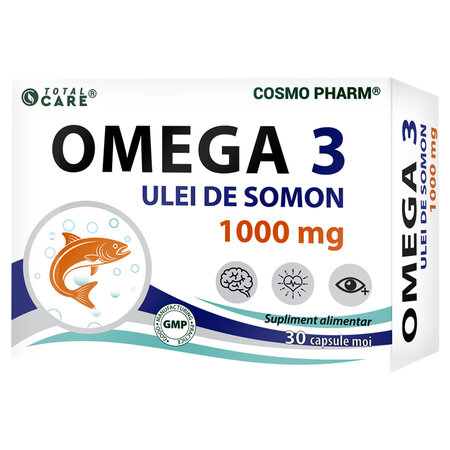 Omega 3 Ulei de Somon, 1000 mg, 30 capsule moi, Cosmo Pharm