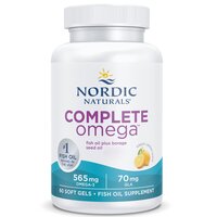 Complete Omega 565 mg + 70 mg GLA, lamaie, 60 capsule moi, Nordic Naturals
