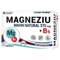 Magneziu Marin 375 mg + B6, 30 capsule vegetale, Cosmo Pharm