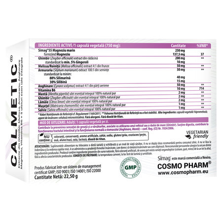 Calmetic, 30 capsule vegetale, Cosmo Pharm 820796