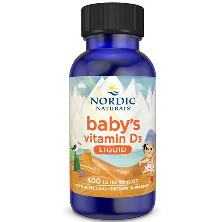Vitamina D3 lichida pentru copii Baby's Vitamin D3, 400 UI,, 22.5 ml, Nordic Naturals