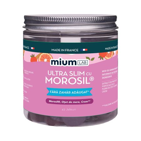 Supliment pe baza de portocale, otet de mere si crom Ultraslim cu Morosil, 42 jeleuri, Mium Lab