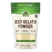 Pulbere Gelatina bovina, fara aroma, 454 g, Now Foods