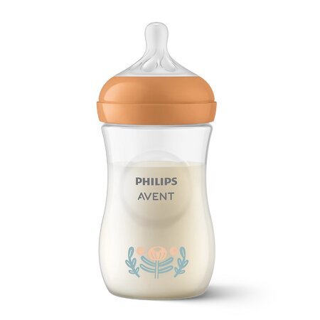 Biberon Philips Avent Natural Response, Portocaliu, SCY903/74, 3-6 luni, 260 ml, Philips 821310
