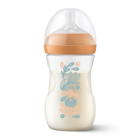 Biberon Philips Avent Natural Response, Portocaliu, SCY903/74, 3-6 luni, 260 ml, Philips 821313