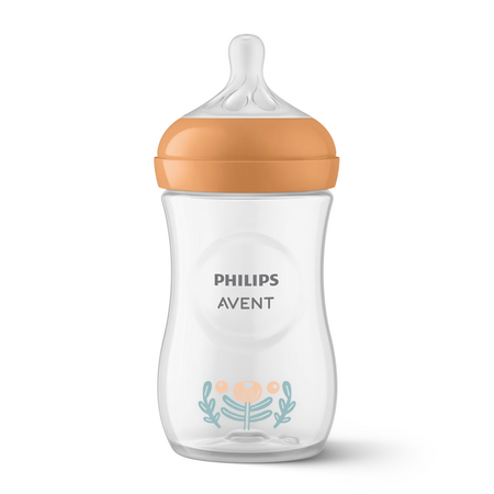 Biberon Philips Avent Natural Response, Portocaliu, SCY903/74, 3-6 luni, 260 ml, Philips 821330