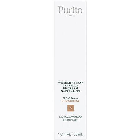 Crema BB cu SPF30 PA+++ Wonder Releaf Centella Natural Fit, 27 Sand Beige, 30 ml, Purito 822212