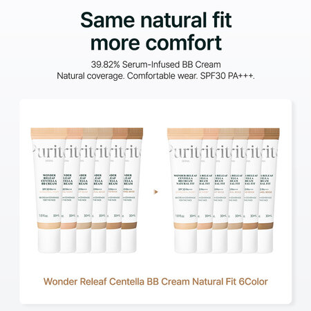Crema BB cu SPF30 PA+++ Wonder Releaf Centella Natural Fit, 27 Sand Beige, 30 ml, Purito 822214