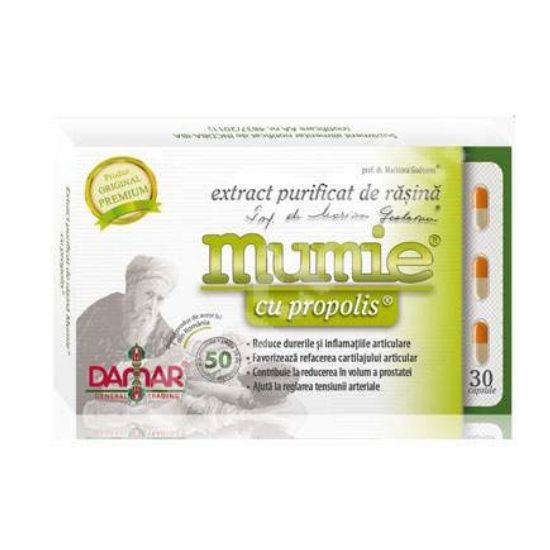 Extract purificat de rasina Mumie cu Propolis, 30 capsule, Damar General Trading