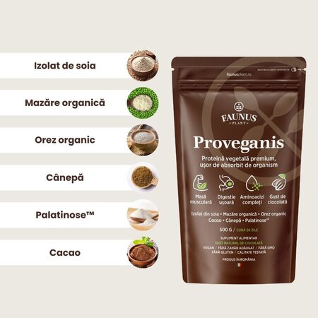 Proveganis, Ciocolata, 500 g, Faunus Plant 822255
