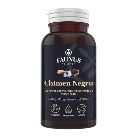 Ulei de Chimen Negru, 90 capsule moi, Faunus Plant