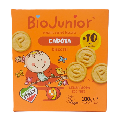 Biscuiti BIO vegani cu morcovi BioJunior, 100 g, Germinal