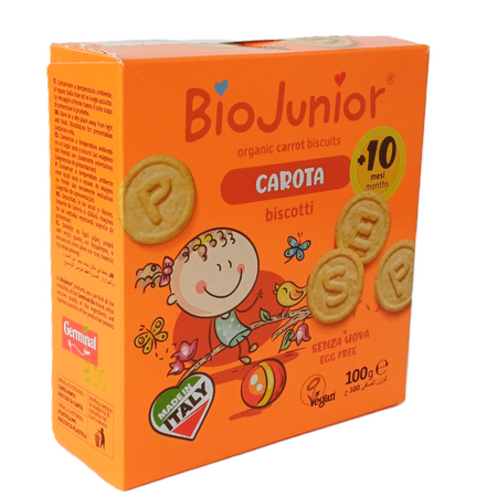 Biscuiti BIO vegani cu morcovi BioJunior, 10 luni+, 100 g, Germinal 822330