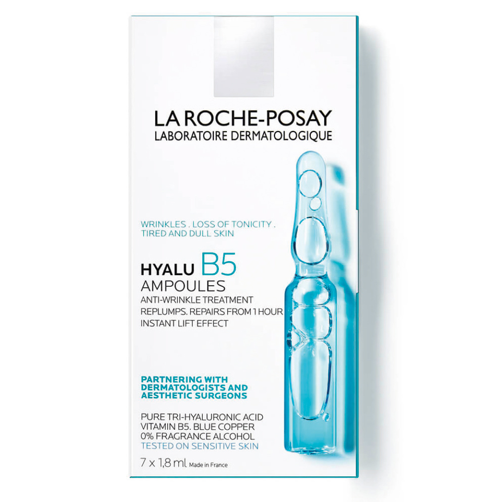 Fiole concentrate antirid pentru ten sensibil Hyalu B5, 7x 1.8 ml, La Roche Posay