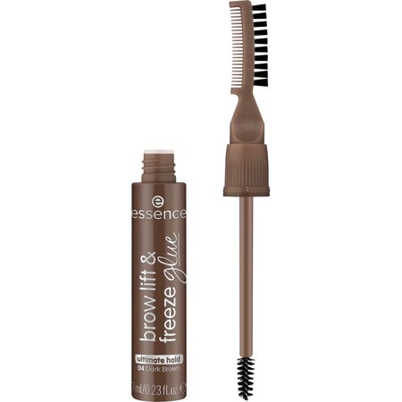 Gel pentru sprancene Brow Lift & Freeze Glue, Nuanta 04 Dark Brown, 7 ml, Essence 822465