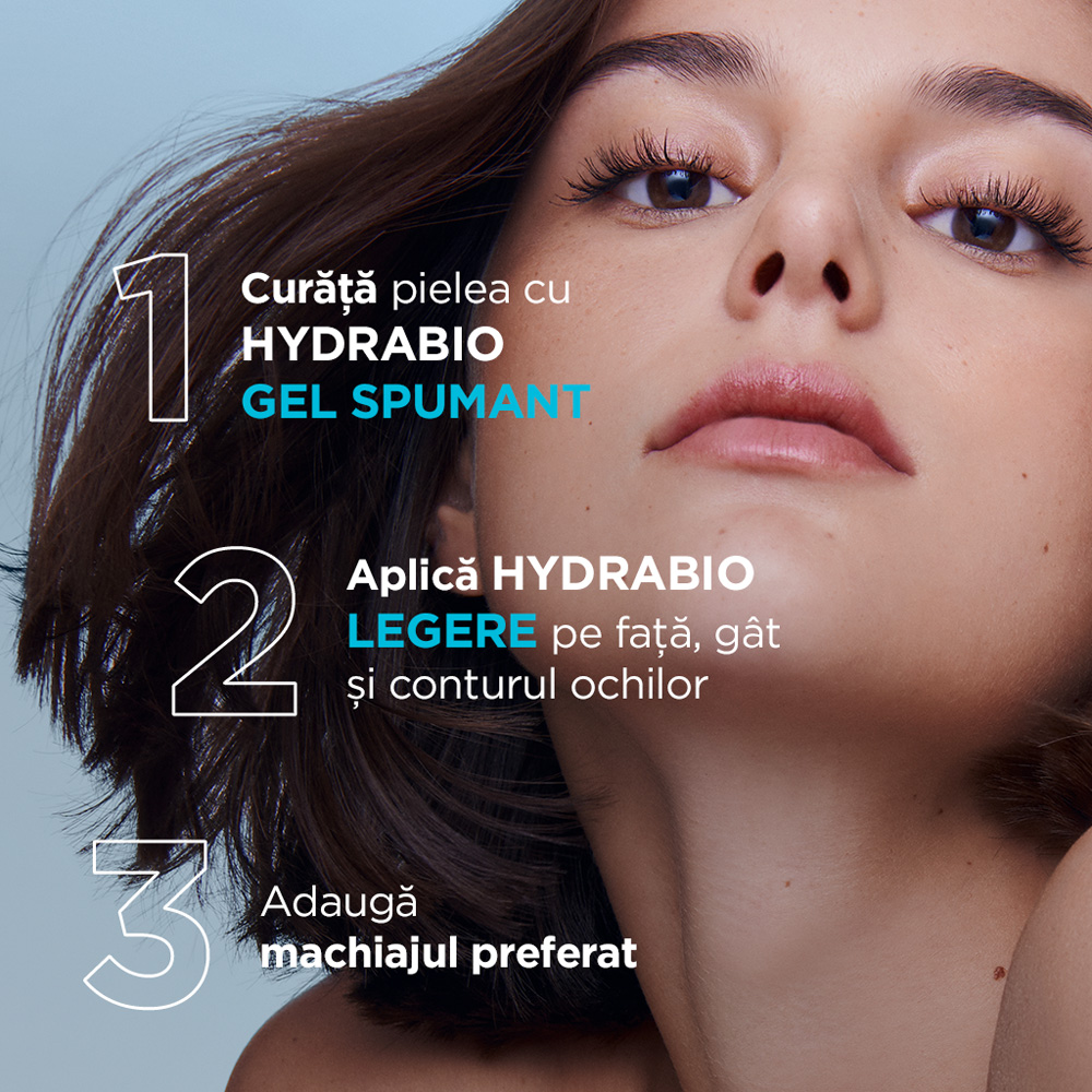 Rutina de aplicare Hydrabio Légère după curățarea pielii