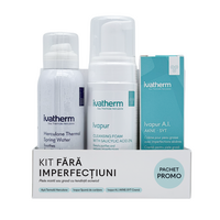 Kit Fara imperfectiuni Ivapur, Apa Termala Herculane 100 ml + Spuma de curatare 160 ml + Crema Ivapur AI 30 ml, Ivatherm