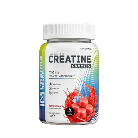 PHARMA GRADE CREATINE GUMMIES WATERMELON 60 JELEURI