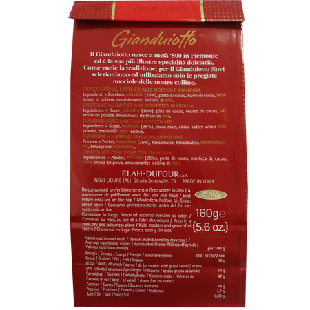Praline de ciocolata cu lapte si alune, fara gluten Gianduiotto Classico, 160 g, Novi 822720